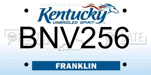 BNV256 Kentucky License Plate