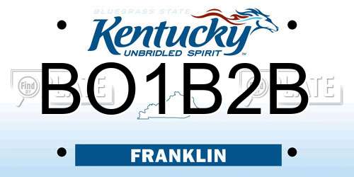 BO1B2B Kentucky License Plate