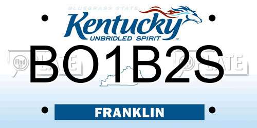 BO1B2S Kentucky License Plate