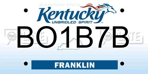 BO1B7B Kentucky License Plate
