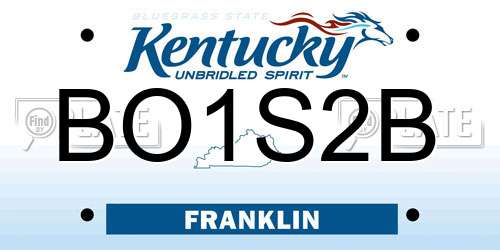BO1S2B Kentucky License Plate
