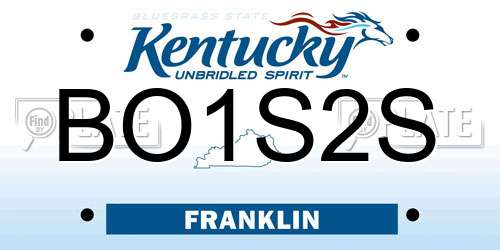 BO1S2S Kentucky License Plate