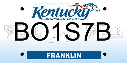 BO1S7B Kentucky License Plate
