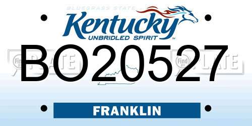 BO20527 Kentucky License Plate