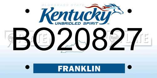BO20827 Kentucky License Plate