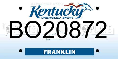 BO20872 Kentucky License Plate