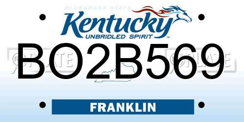 BO2B569 Kentucky License Plate