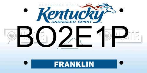 BO2E1P Kentucky License Plate