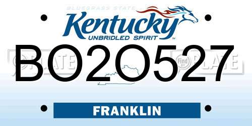 BO2O527 Kentucky License Plate