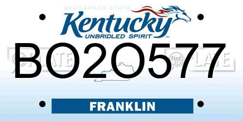 BO2O577 Kentucky License Plate