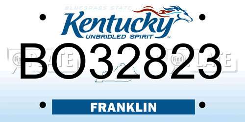 BO32823 Kentucky License Plate