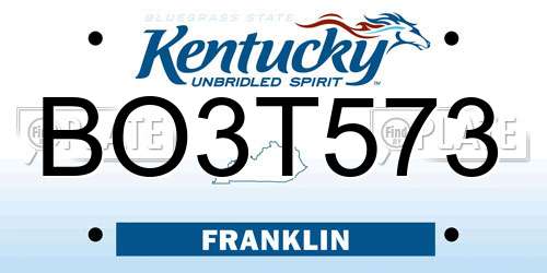 BO3T573 Kentucky License Plate