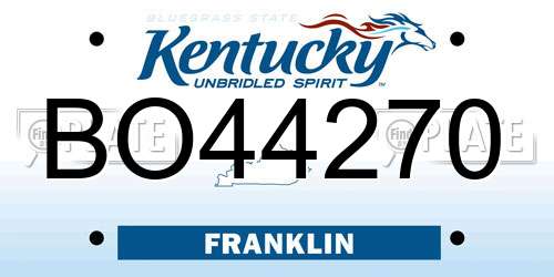 BO44270 Kentucky License Plate