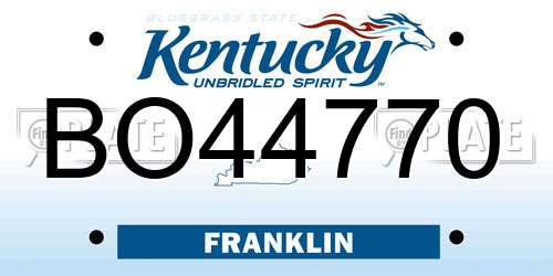 BO44770 Kentucky License Plate