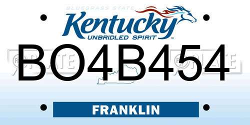 BO4B454 Kentucky License Plate