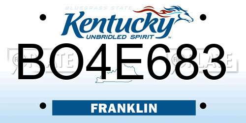 BO4E683 Kentucky License Plate
