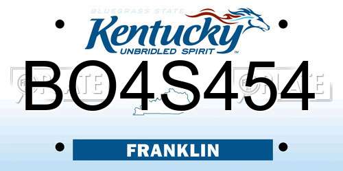 BO4S454 Kentucky License Plate