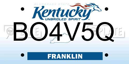 BO4V5Q Kentucky License Plate