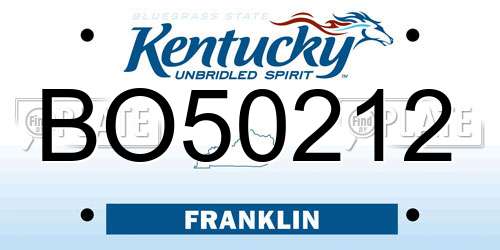BO50212 Kentucky License Plate