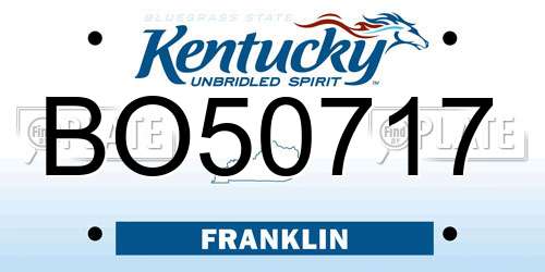 BO50717 Kentucky License Plate