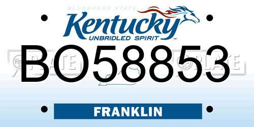 BO58853 Kentucky License Plate