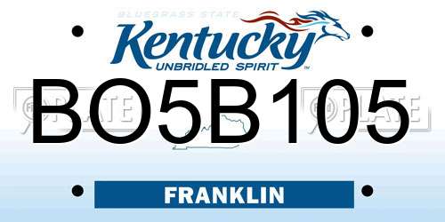 BO5B105 Kentucky License Plate