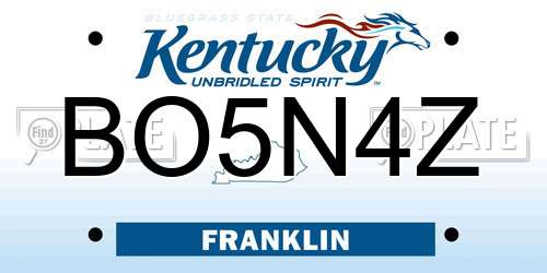BO5N4Z Kentucky License Plate