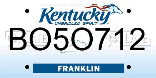 BO5O712 Kentucky License Plate