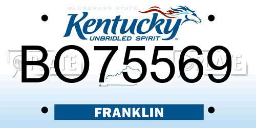 BO75569 Kentucky License Plate
