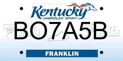 BO7A5B Kentucky License Plate