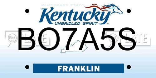 BO7A5S Kentucky License Plate