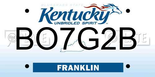 BO7G2B Kentucky License Plate