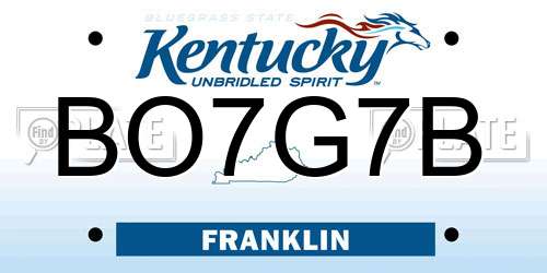 BO7G7B Kentucky License Plate