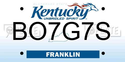 BO7G7S Kentucky License Plate