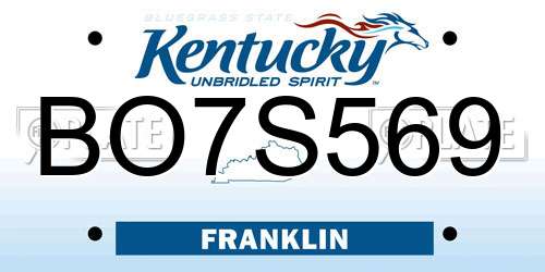 BO7S569 Kentucky License Plate