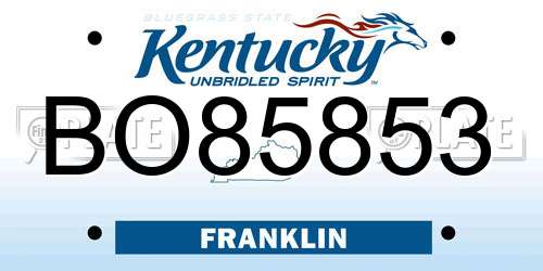 BO85853 Kentucky License Plate