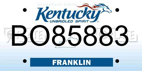 BO85883 Kentucky License Plate