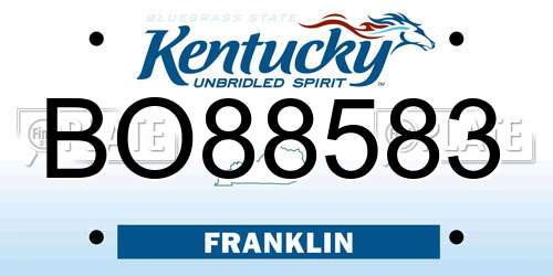 BO88583 Kentucky License Plate