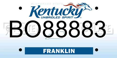 BO88883 Kentucky License Plate