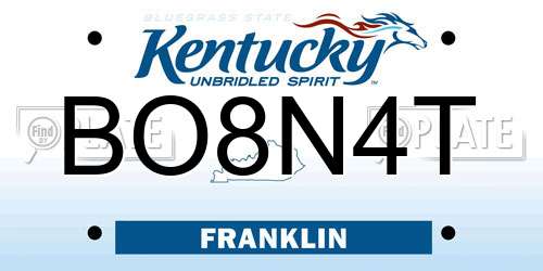 BO8N4T Kentucky License Plate