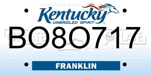 BO8O717 Kentucky License Plate