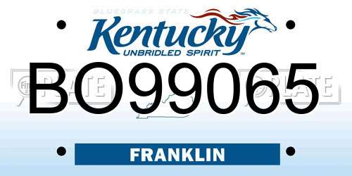 BO99065 Kentucky License Plate