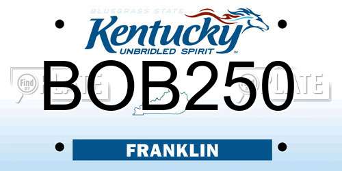 BOB250 Kentucky License Plate