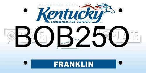 BOB25O Kentucky License Plate