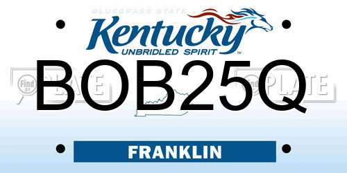 BOB25Q Kentucky License Plate