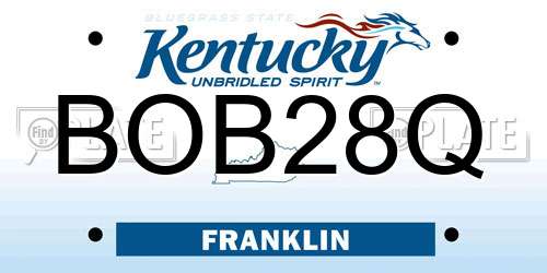 BOB28Q Kentucky License Plate