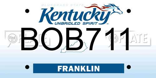 BOB711 Kentucky License Plate