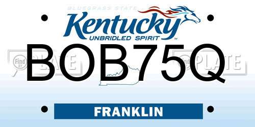 BOB75Q Kentucky License Plate