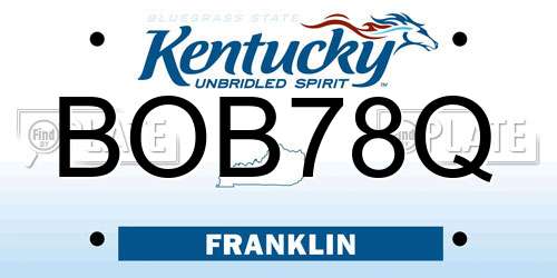 BOB78Q Kentucky License Plate