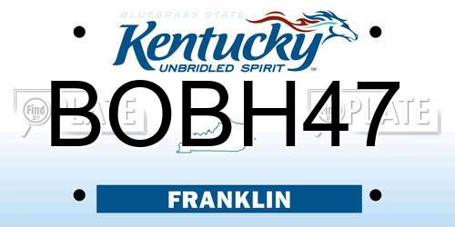 BOBH47 Kentucky License Plate